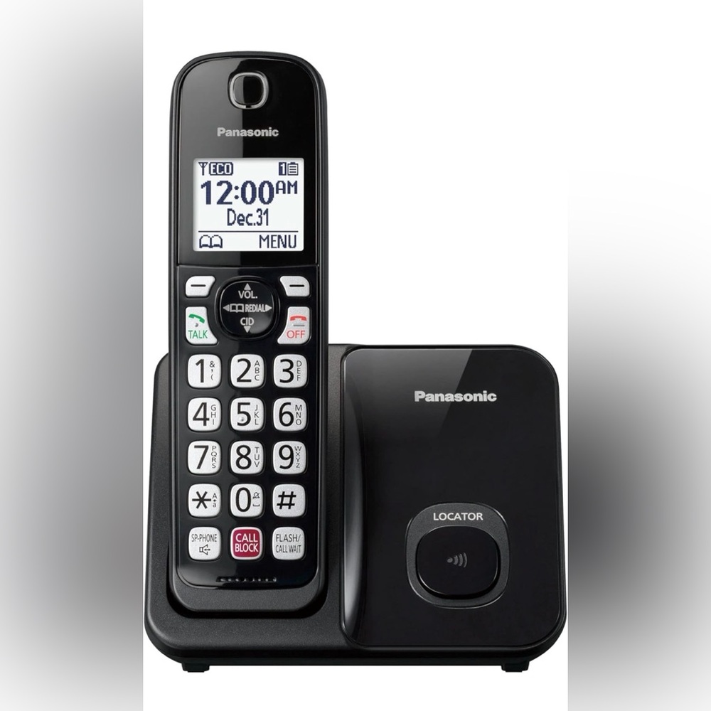 Panasonic Cordless Phone w/ 1 Handset, KX-TGD810B (Black)